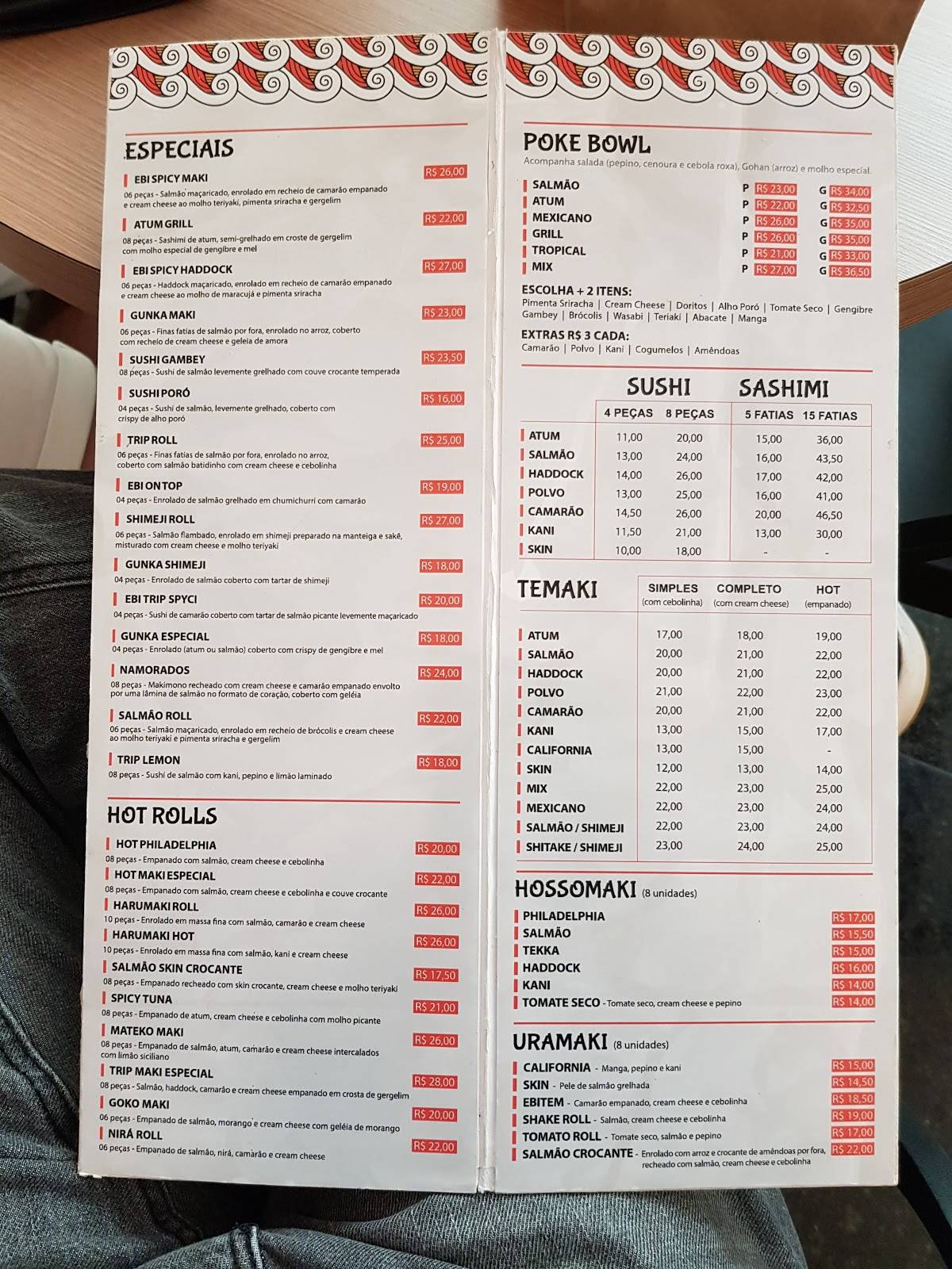SUSHI TRIP cardápio