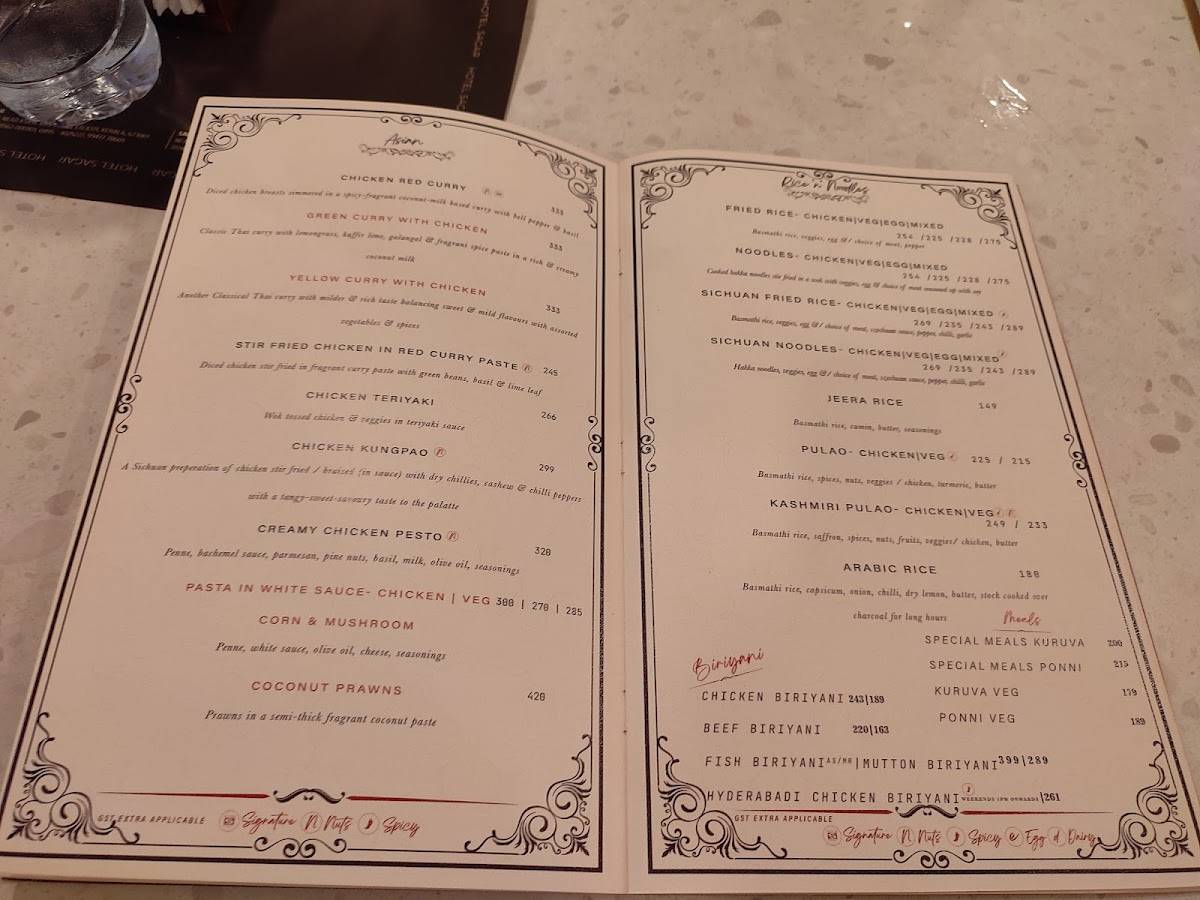 Sagar Restaurant ARAYIDATHUPALAM menu