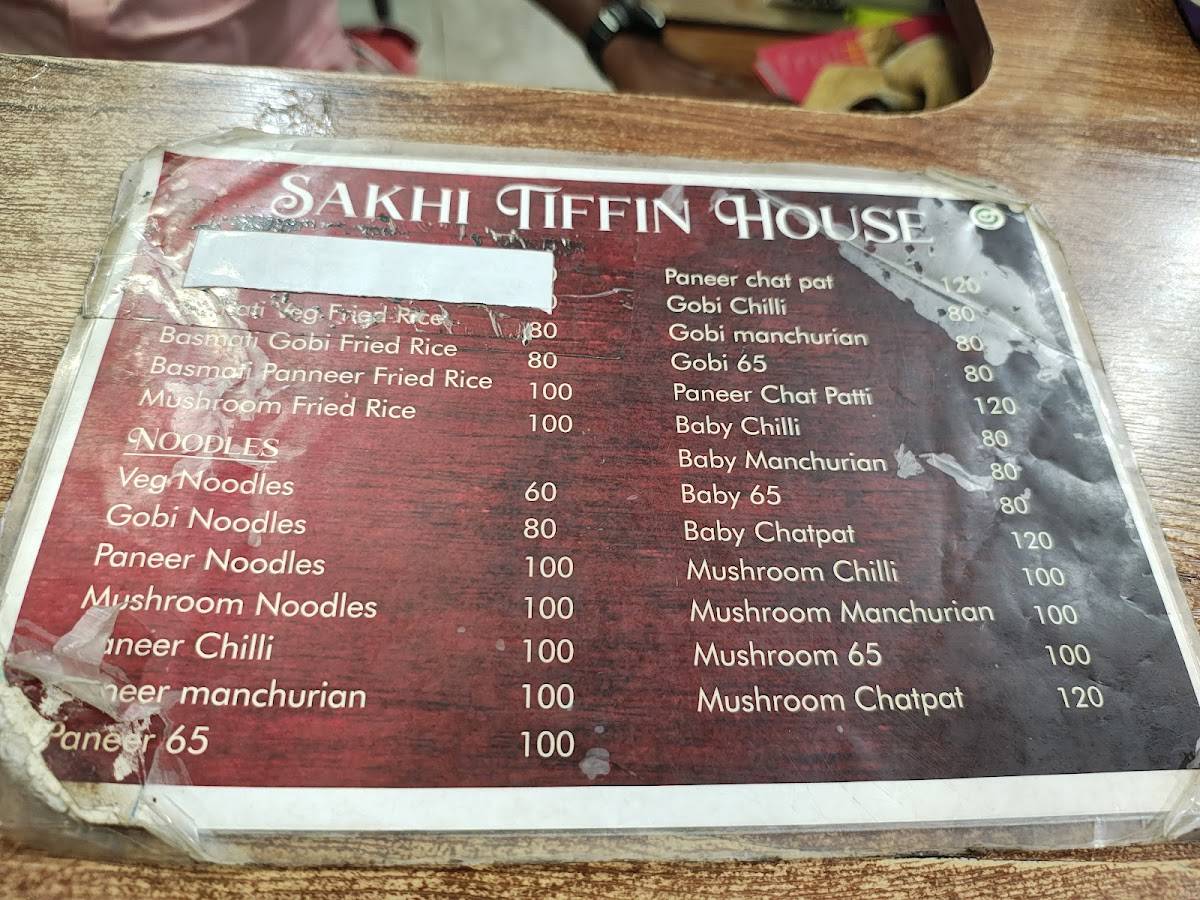 Sakhi Tiffin House menu