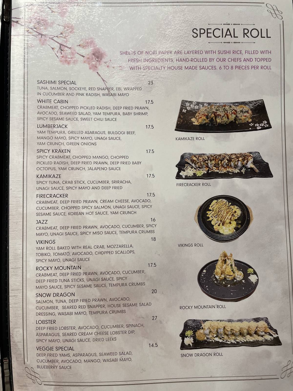Menu de Sakura Sushi & Grill