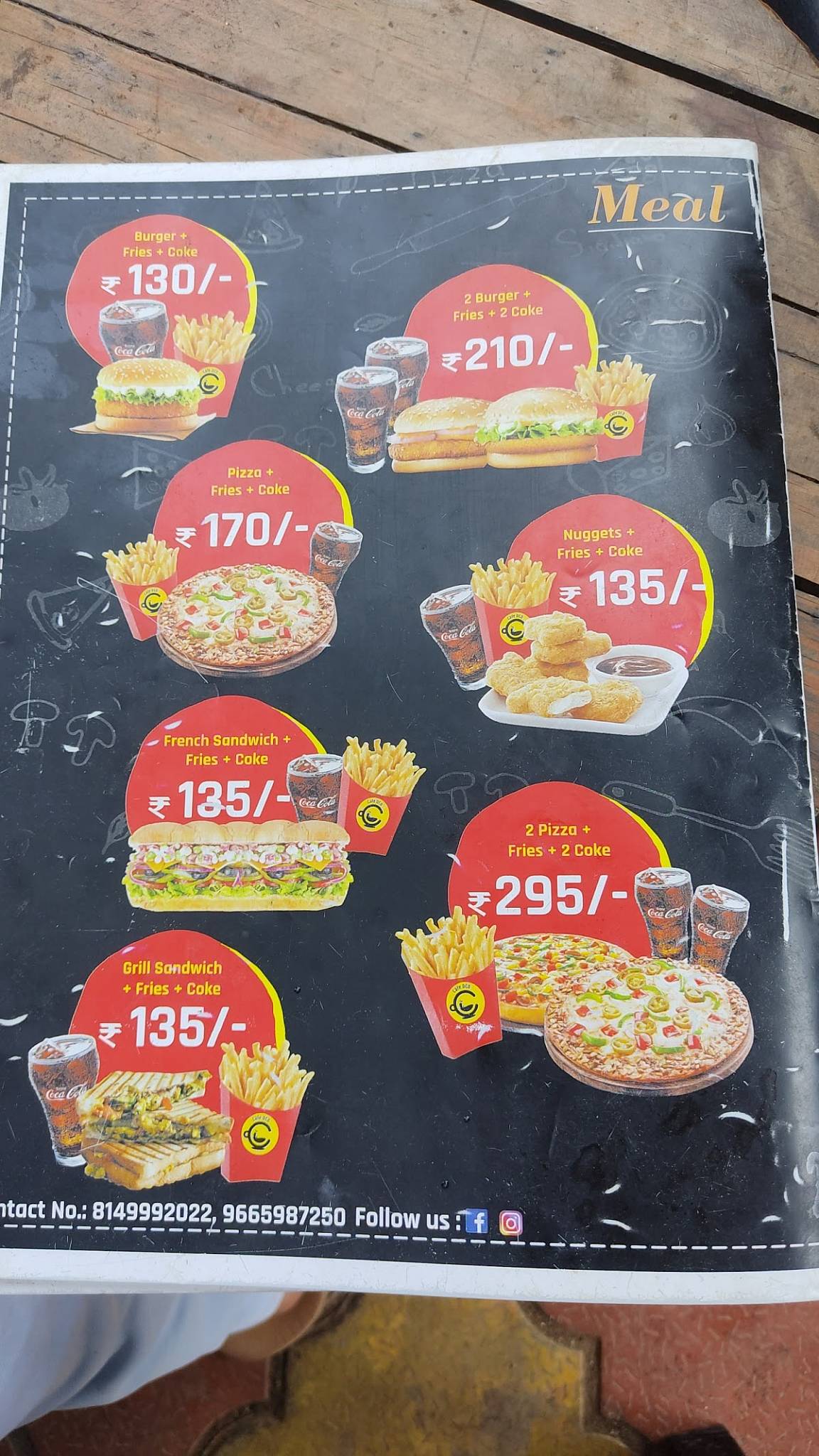 DCD Cafe menu