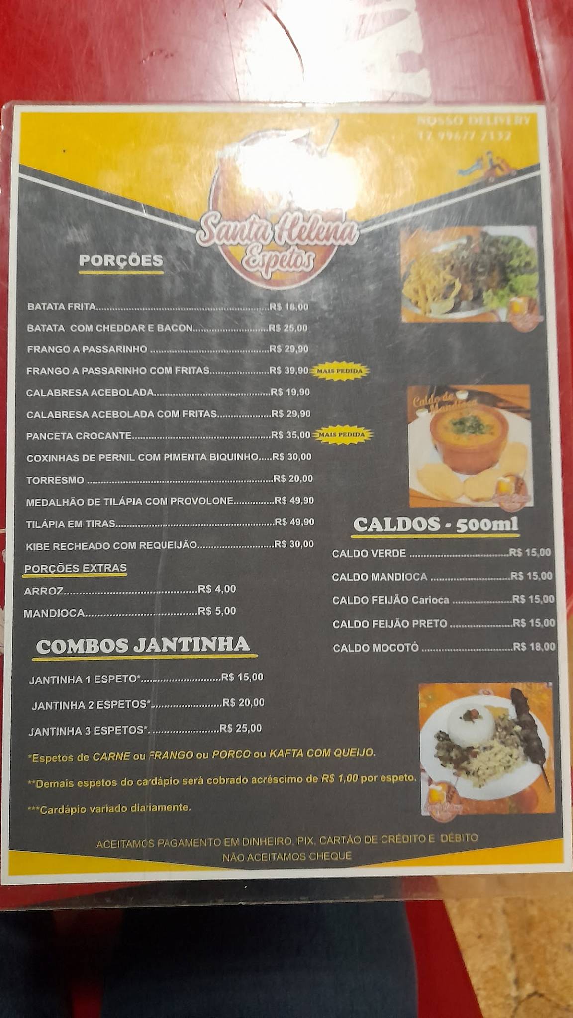 Santa Helena Food Burguer cardápio