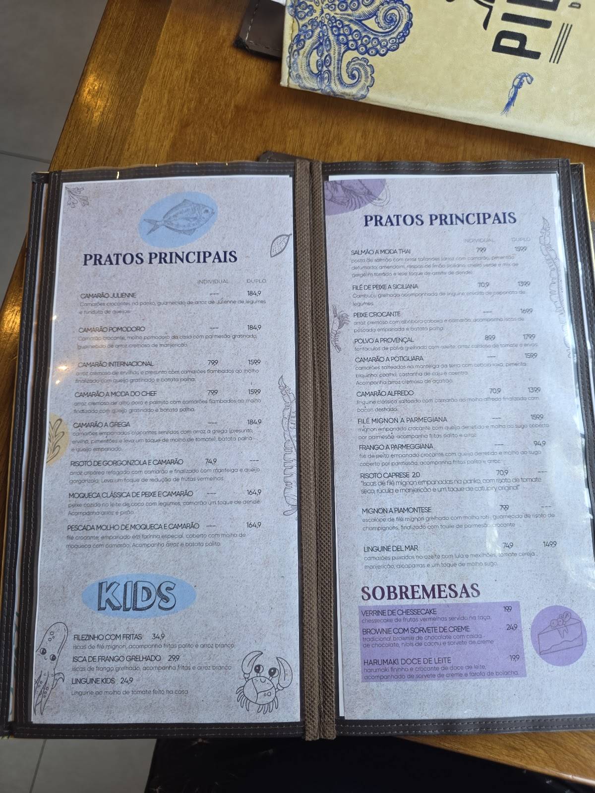 Píer 142 cardápio