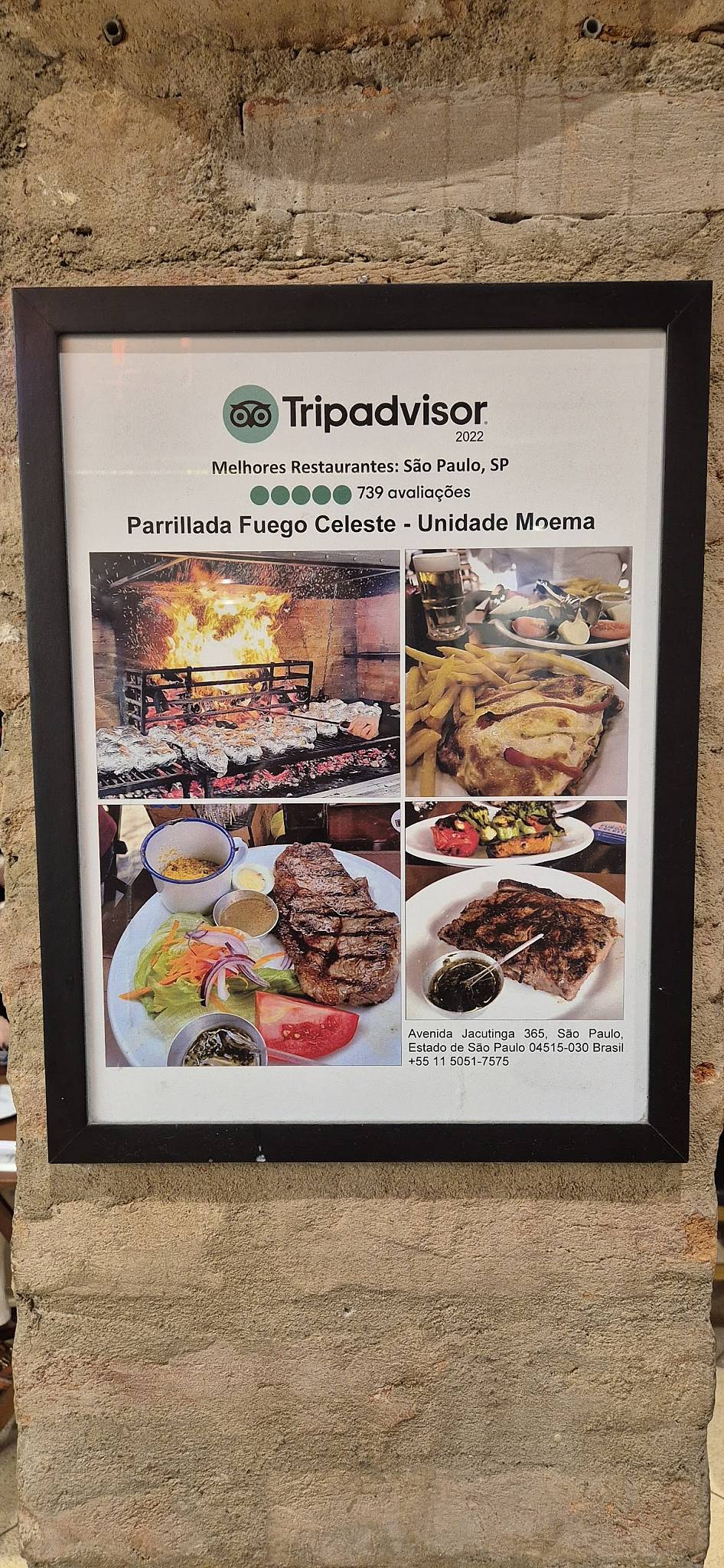 Parrillada Fuego Celeste - Unidade Moema cardápio