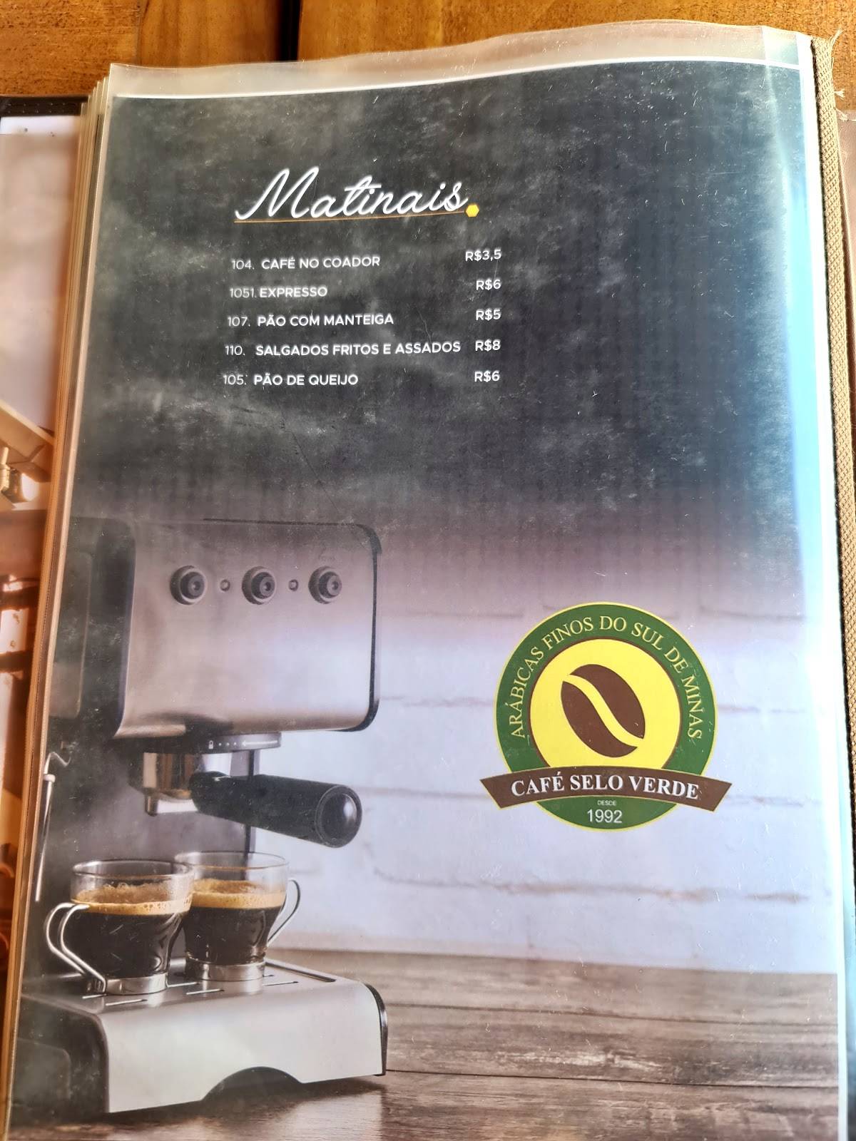 Pompeu e Pompéia cardápio