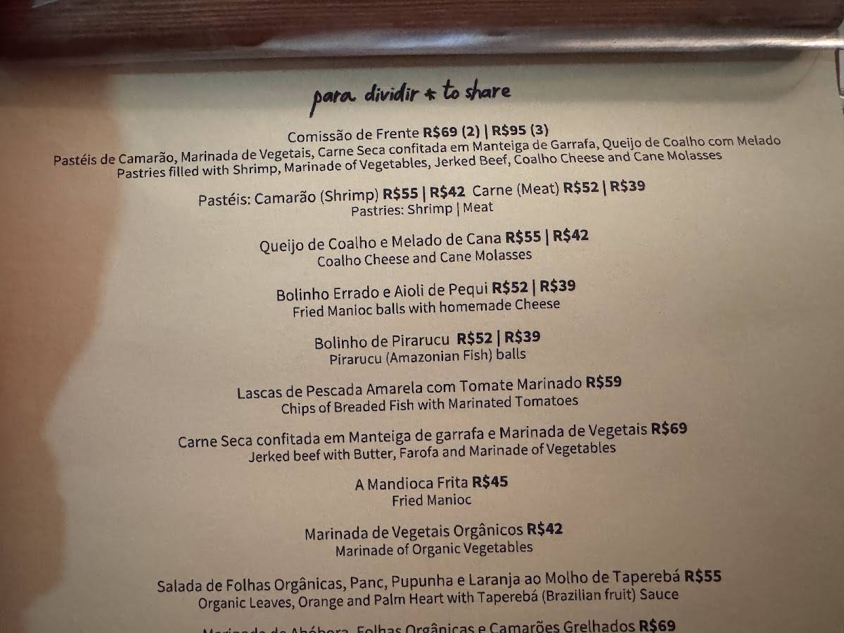 Tordesilhas cardápio