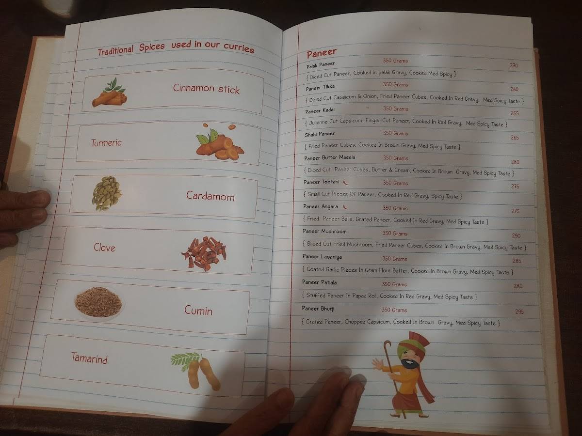 Sardar Hotel- Dayapar menu