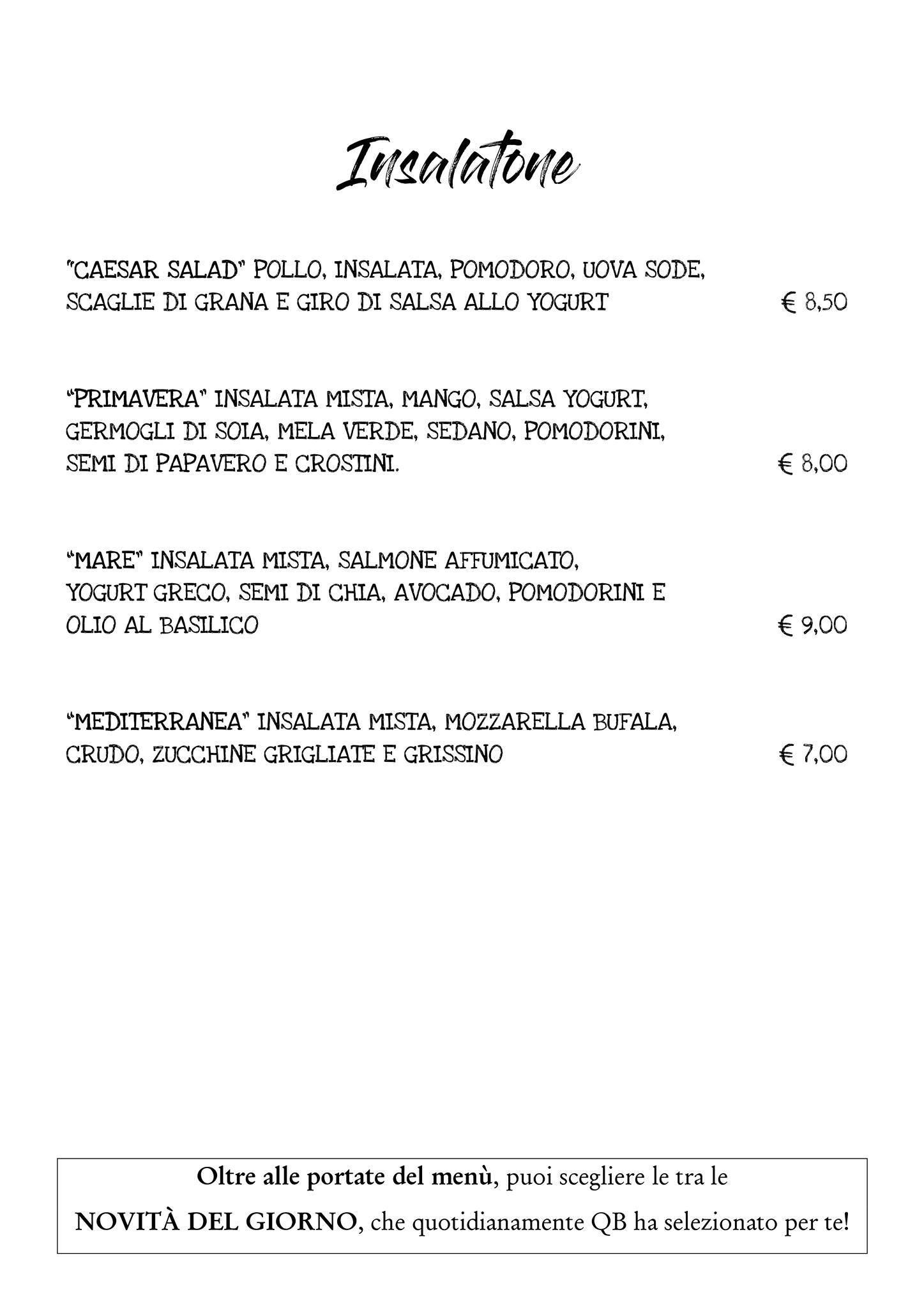 Menu di Quanto Basta Caffé E Cucina 
