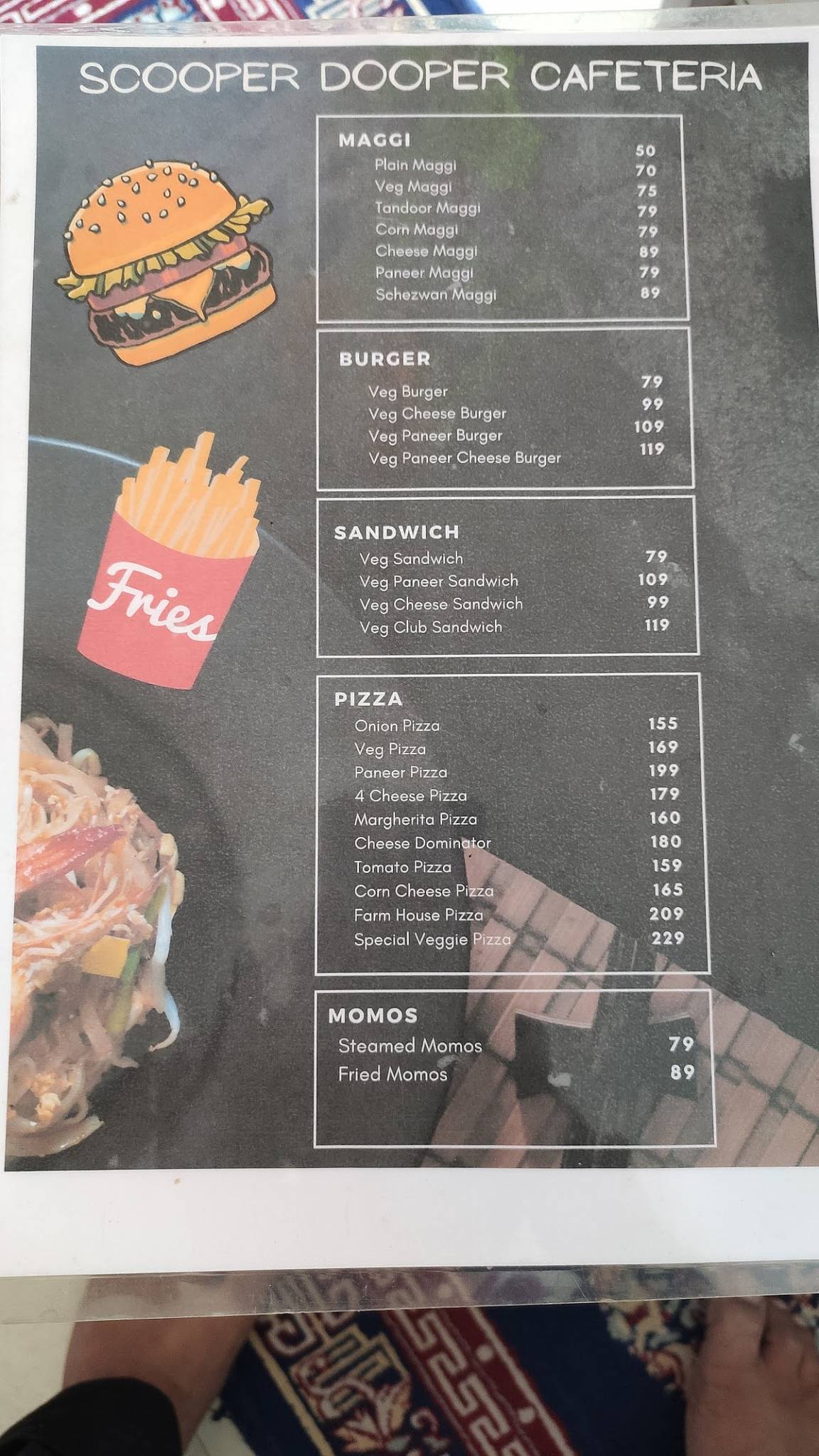 Scooper dooper cafeteria menu