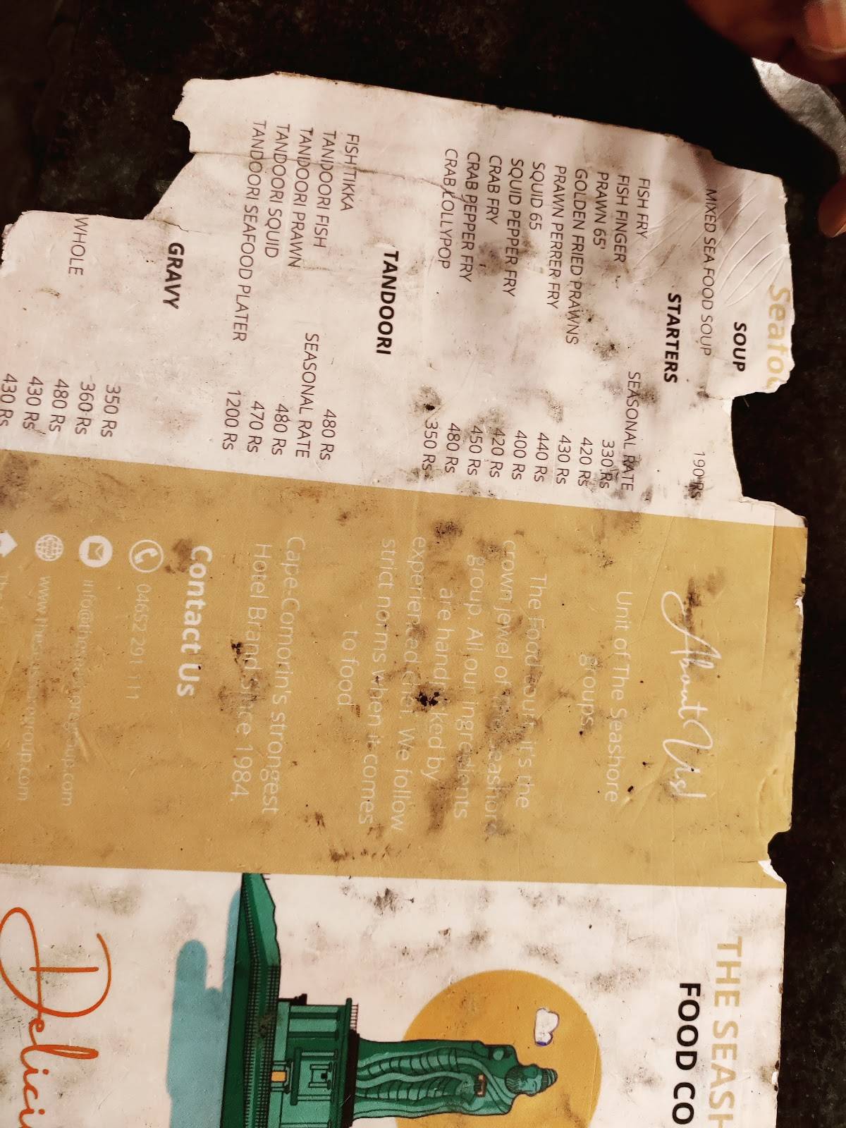 Sea Shore Food Court menu