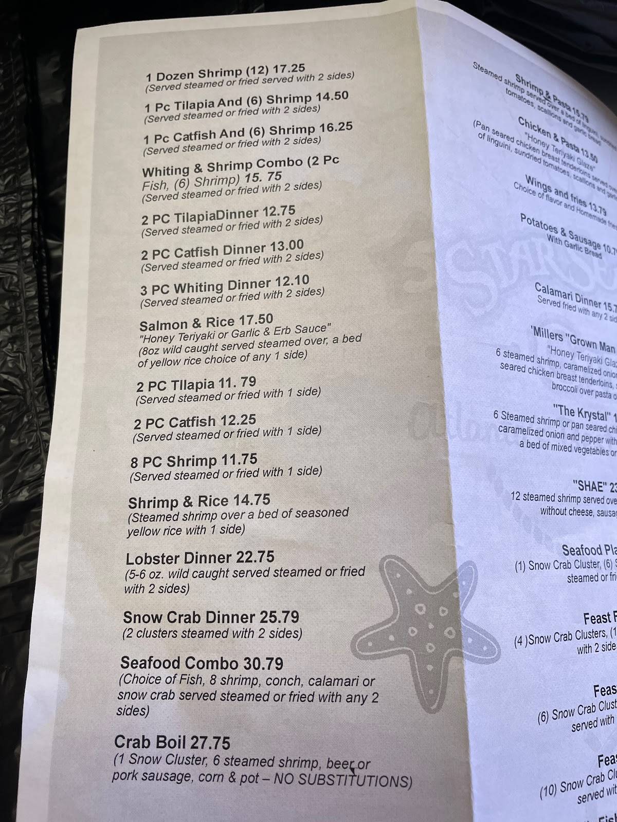 Menu at Seafood Cafe Riverdale, Riverdale, 555 GA138 Suite B