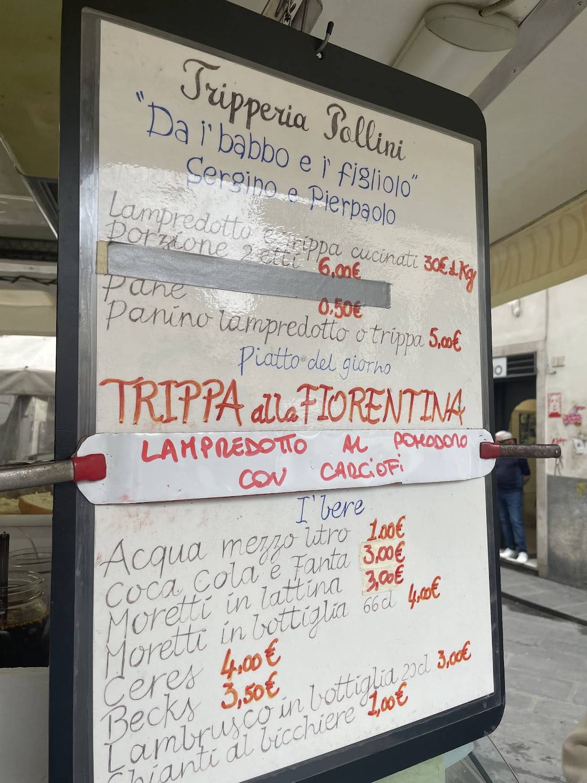 Menu di Tripperia Pollini Lampredotto 