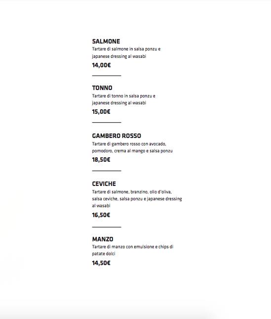 Menu di Shabu Torino 