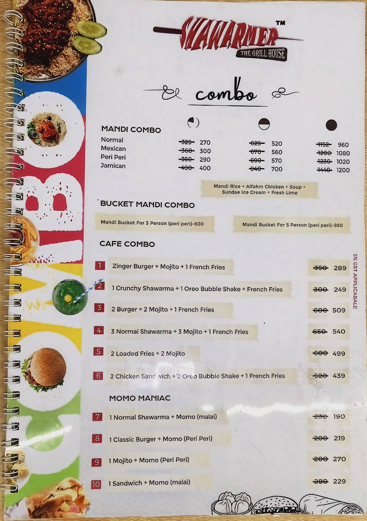Shawarmer The Grill House menu