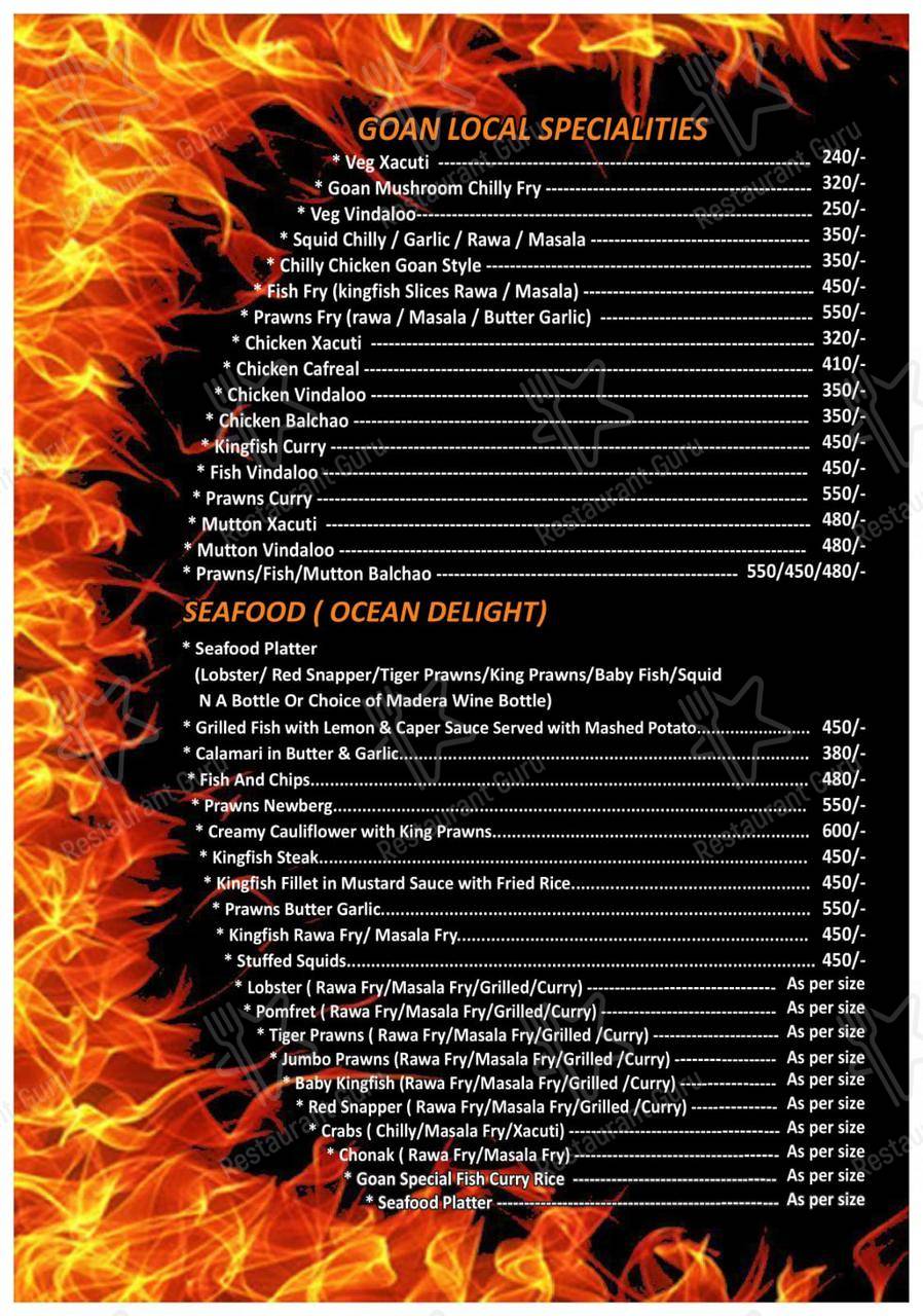 SIGDI BAR AND GRILL menu