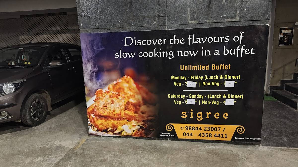 Sigree Annanagar menu