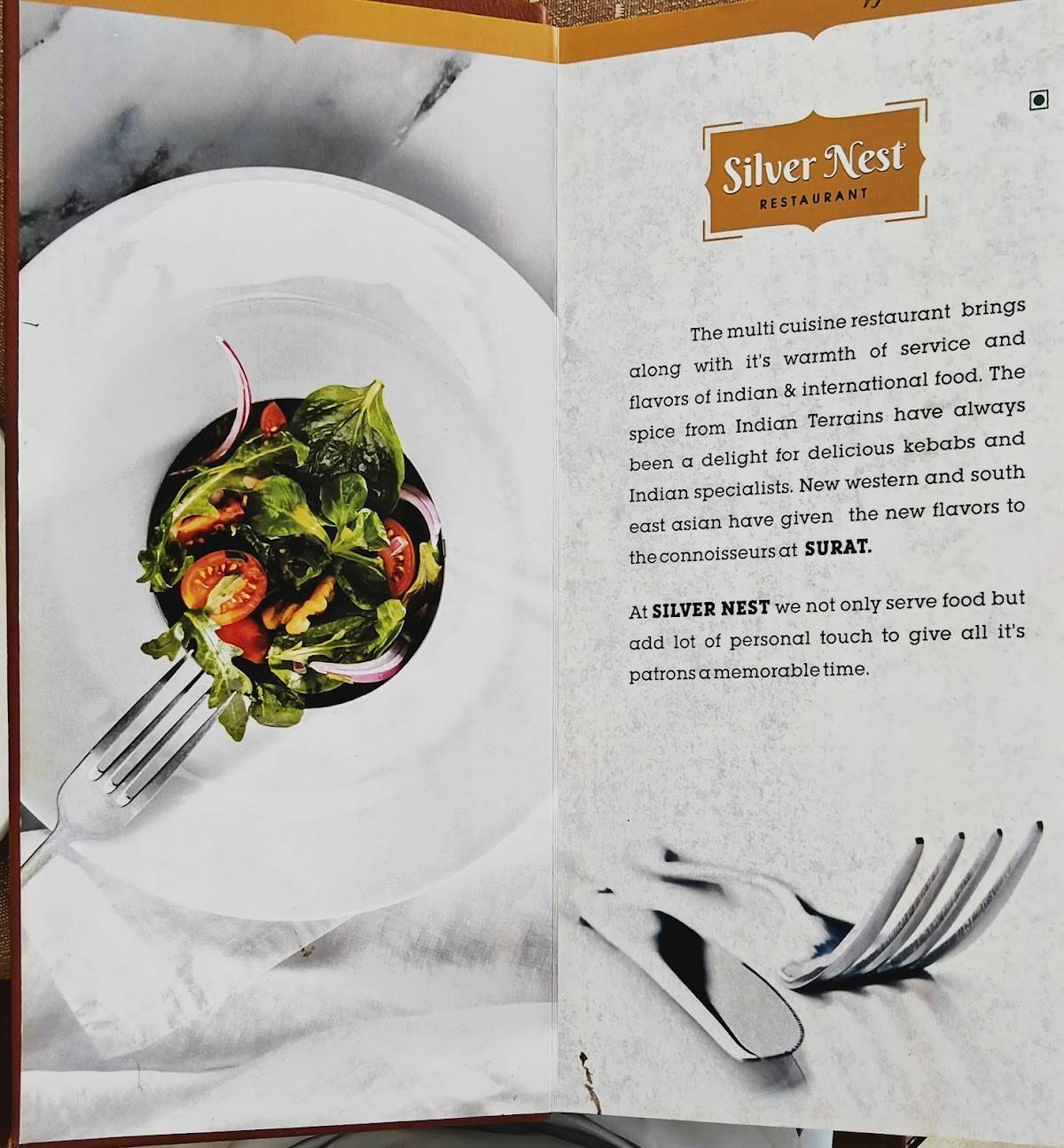 Silvernest Restaurant menu