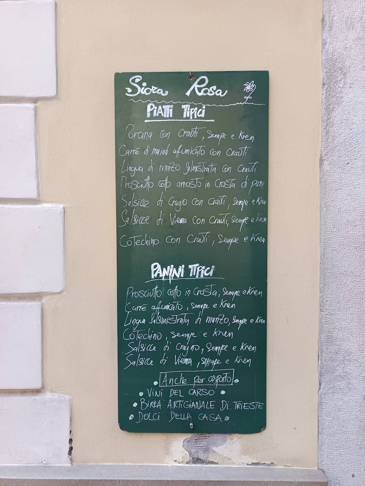 Menu de Siora Rosa