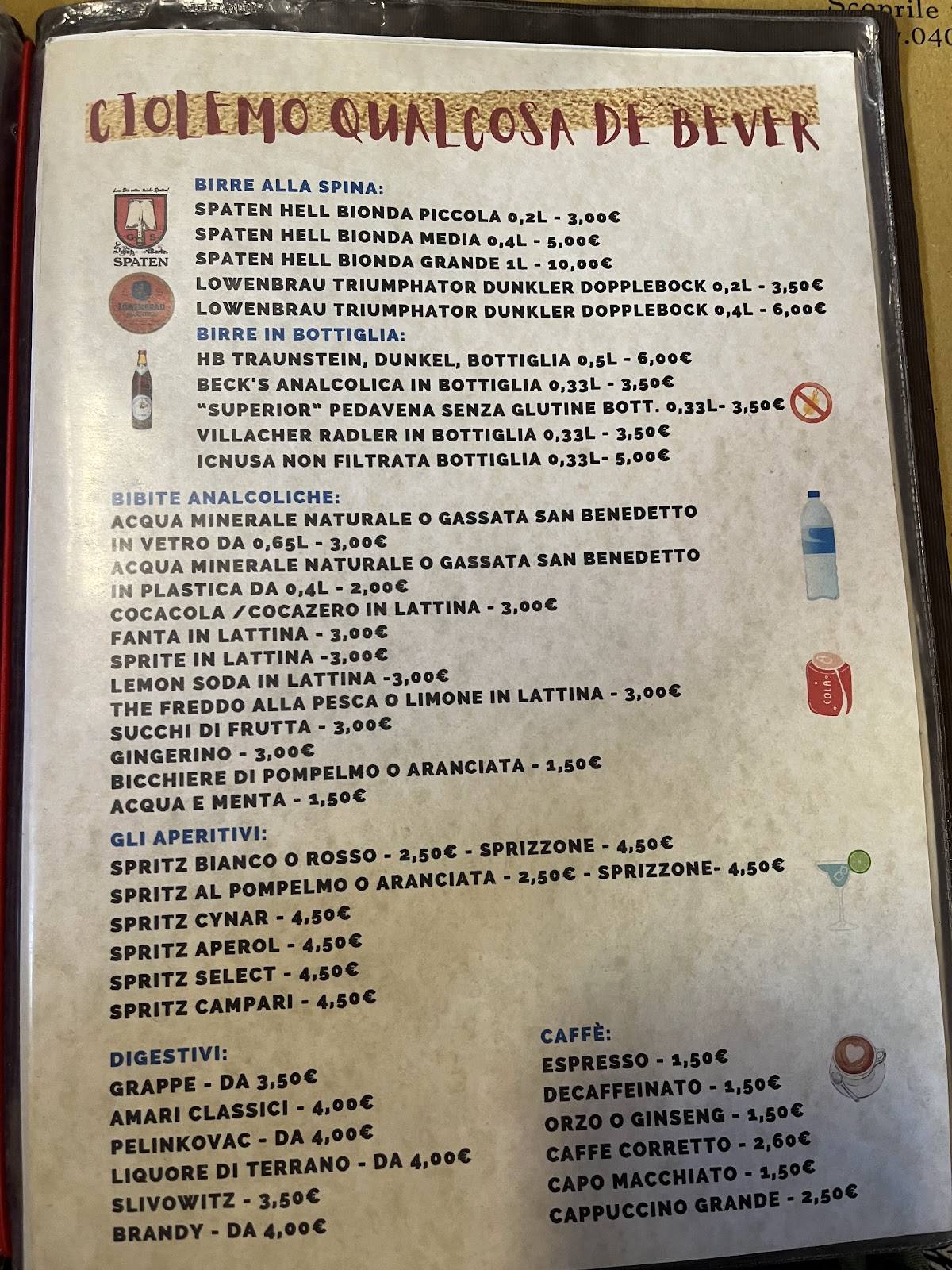 Menu de Siora Rosa