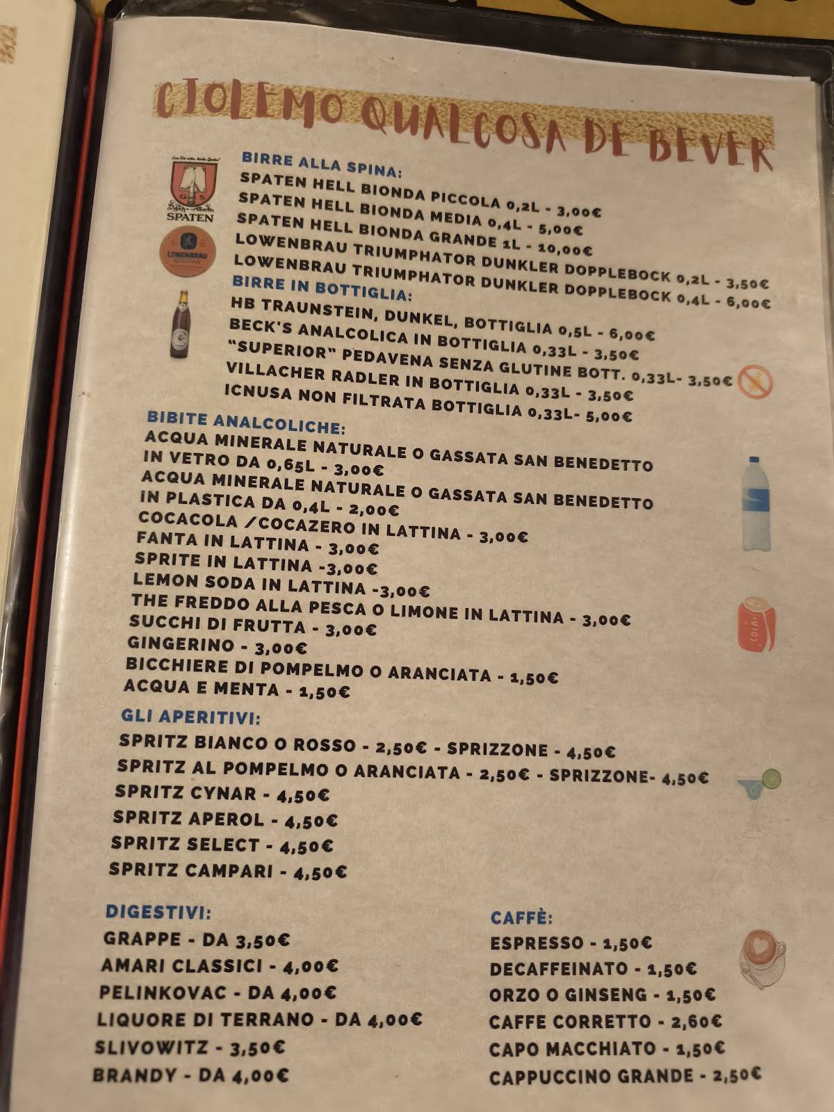 Menu de Siora Rosa