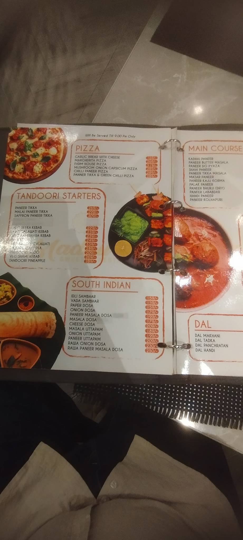 MADHURSA menu