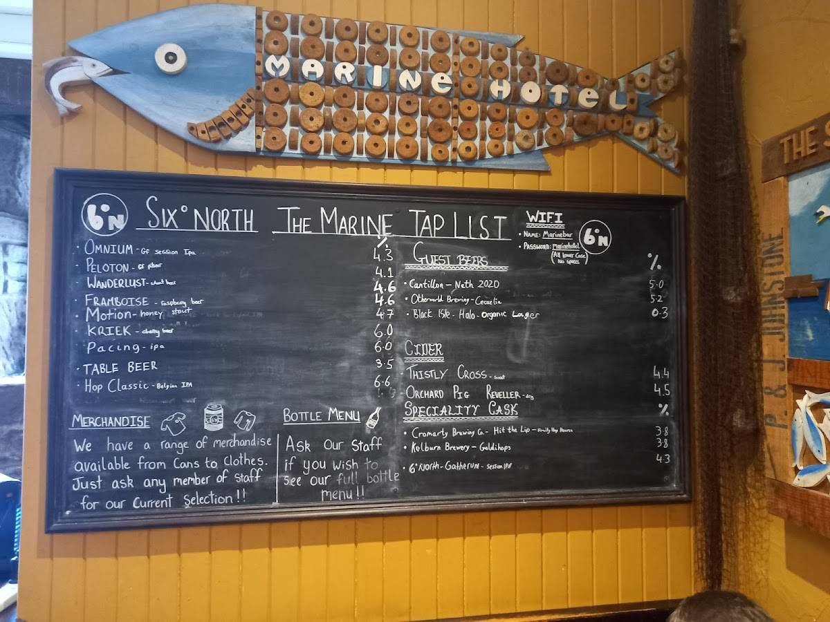 Menu At Six North Pub Bar Stonehaven