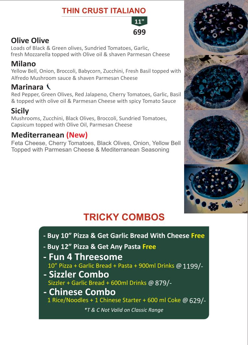 Sizzling Bite Restaurant menu