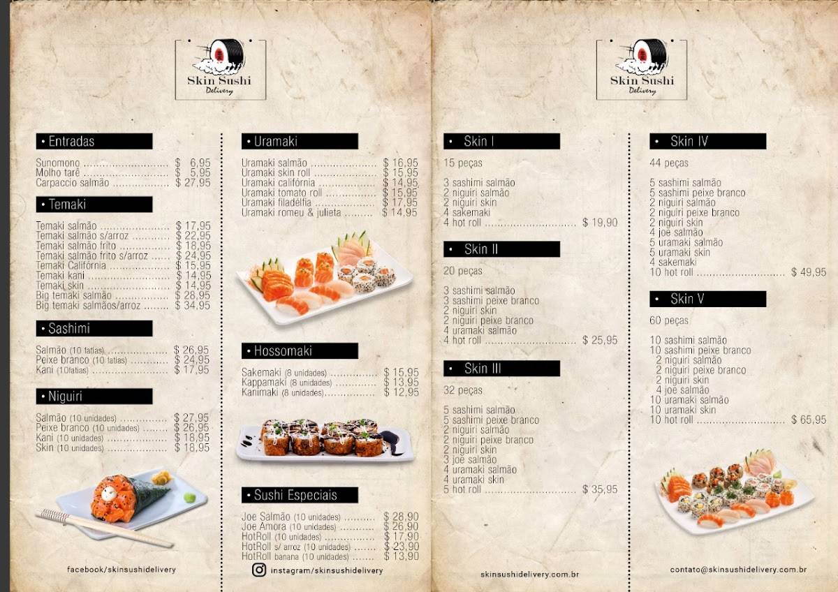 Skin Sushi Bar cardápio