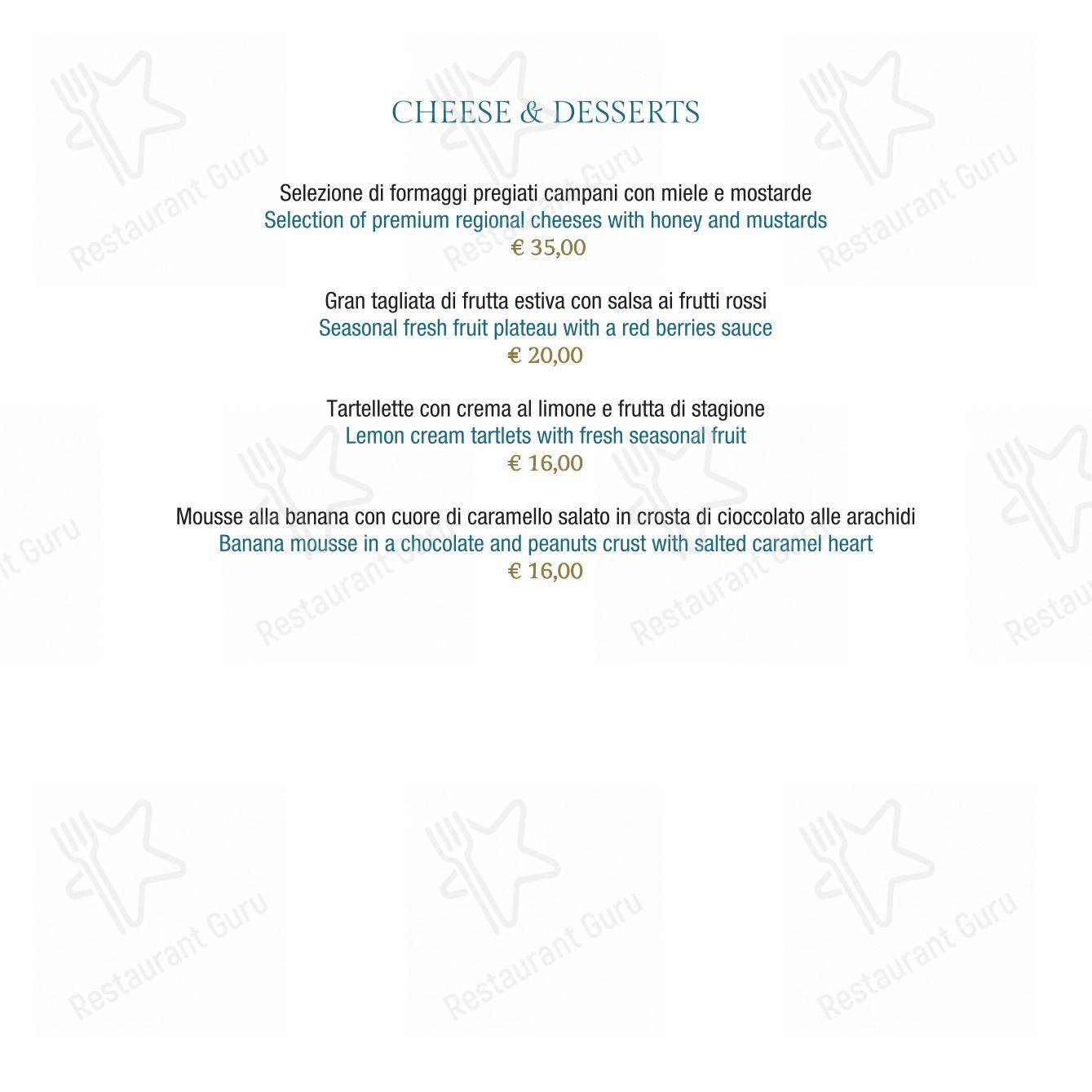 Menu di Vista Sky Bar - Menu