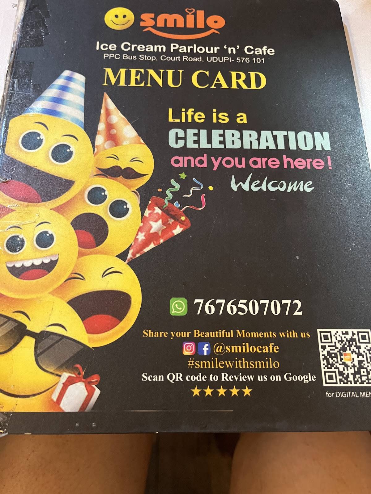 Smilo Ice Cream Parlour n Cafe menu