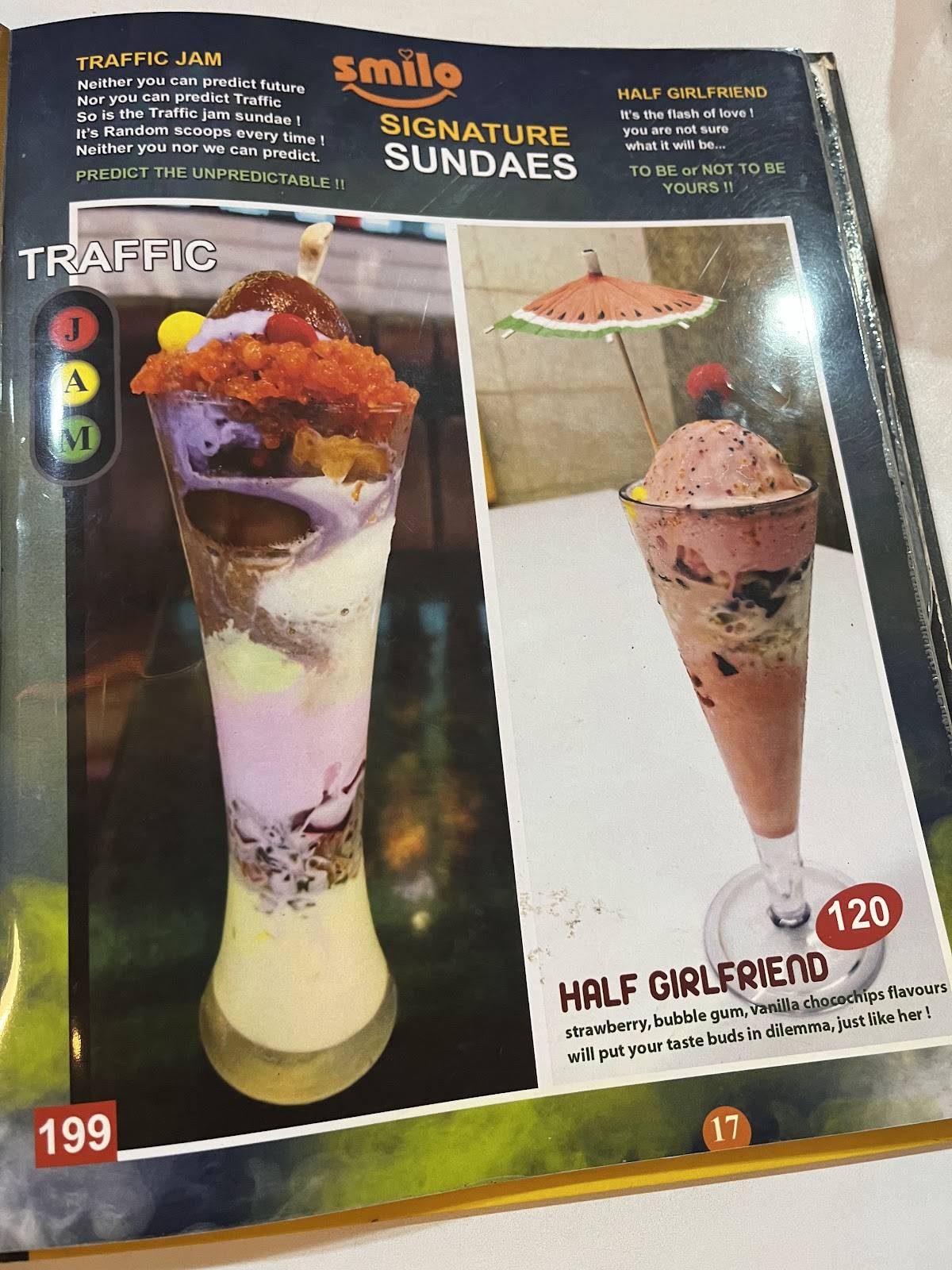 Smilo Ice Cream Parlour n Cafe menu