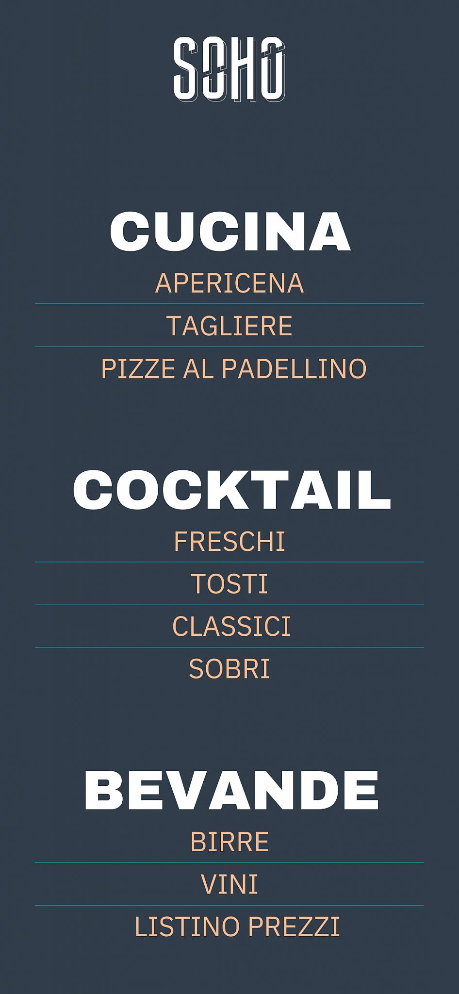 Menu di Soho 