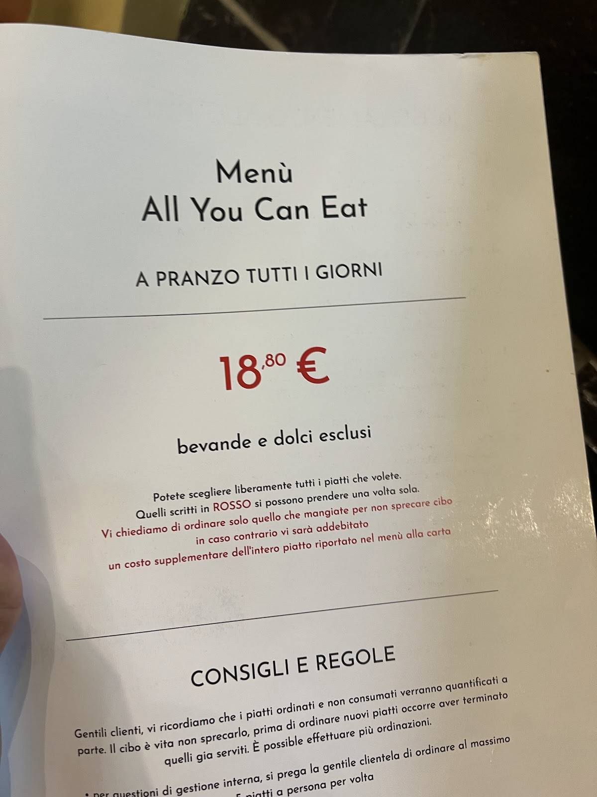 Menu di Sol Levante Fusion 