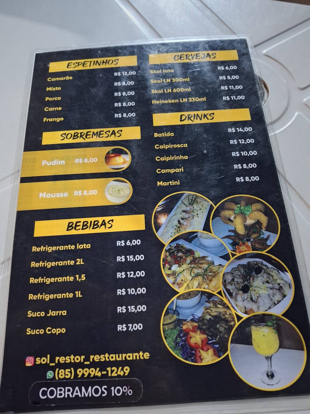 Sol Restor - Restaurante cardápio