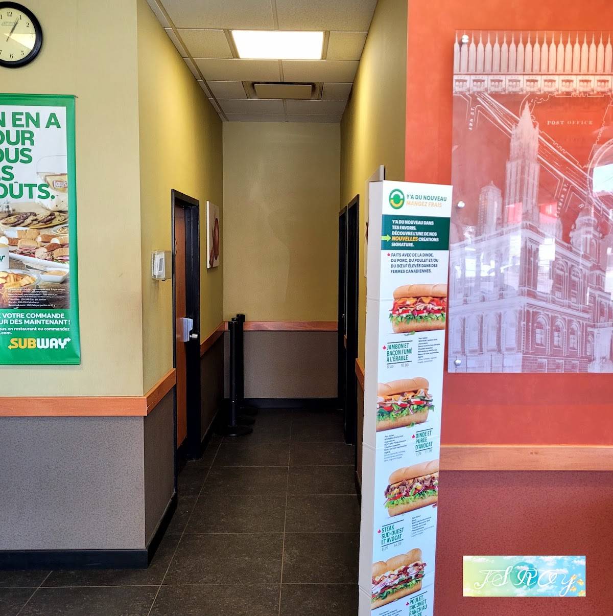Menu de Subway