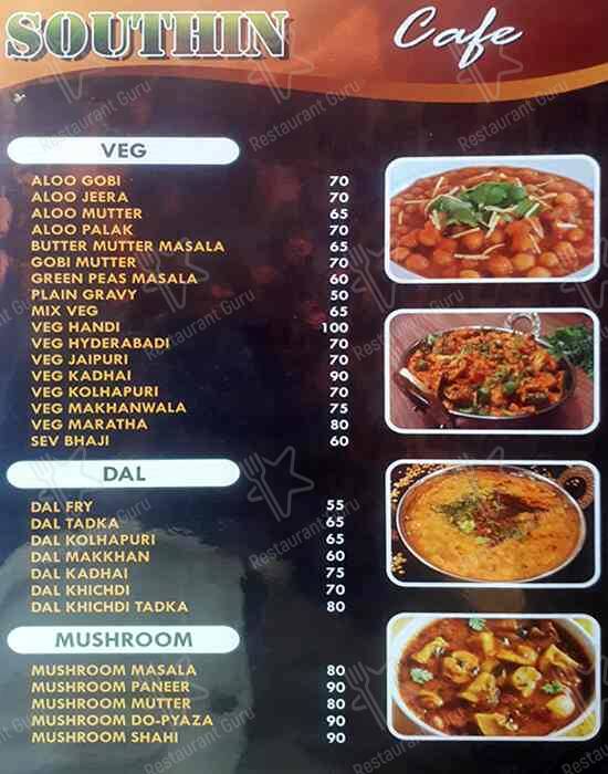 Southin Cafe menu