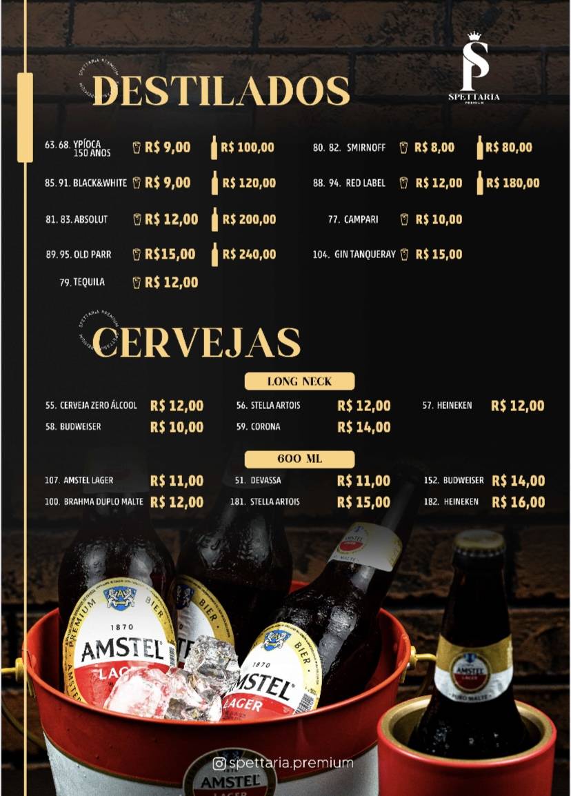 Spettaria Premium cardápio
