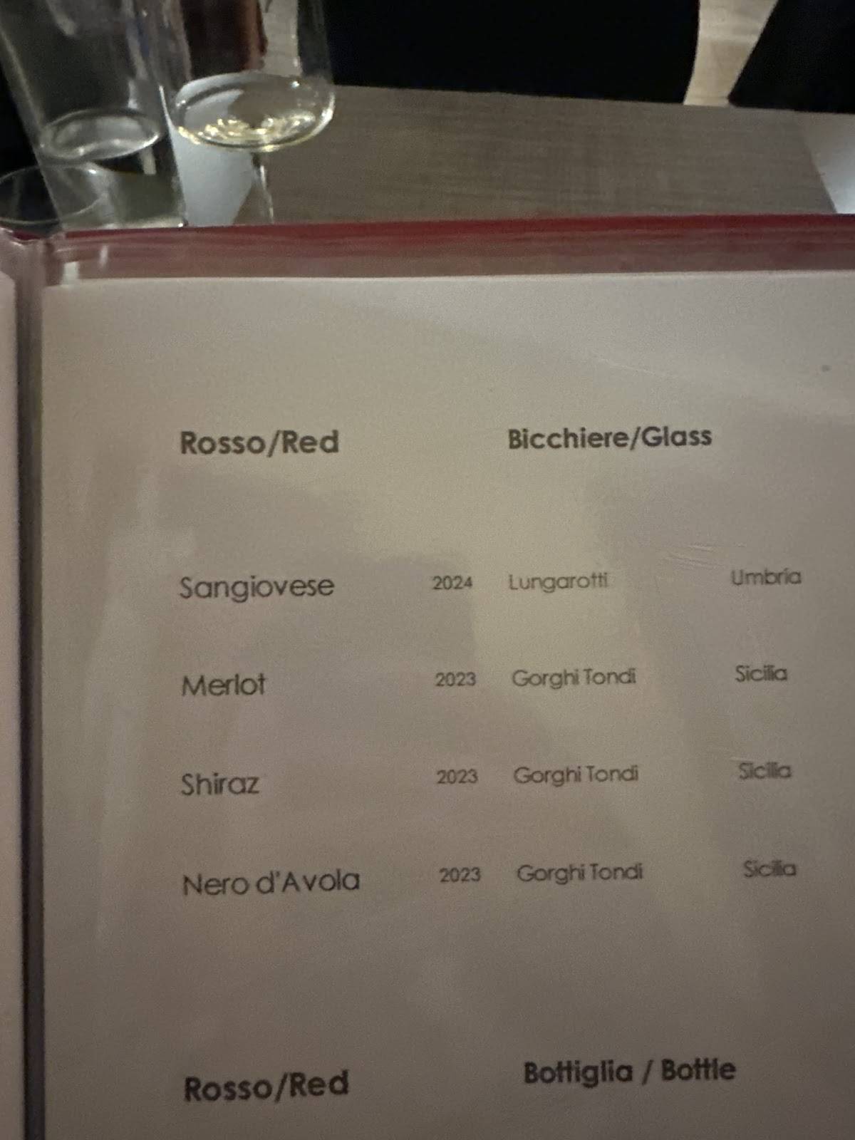 Menu di Spirito DiVino 