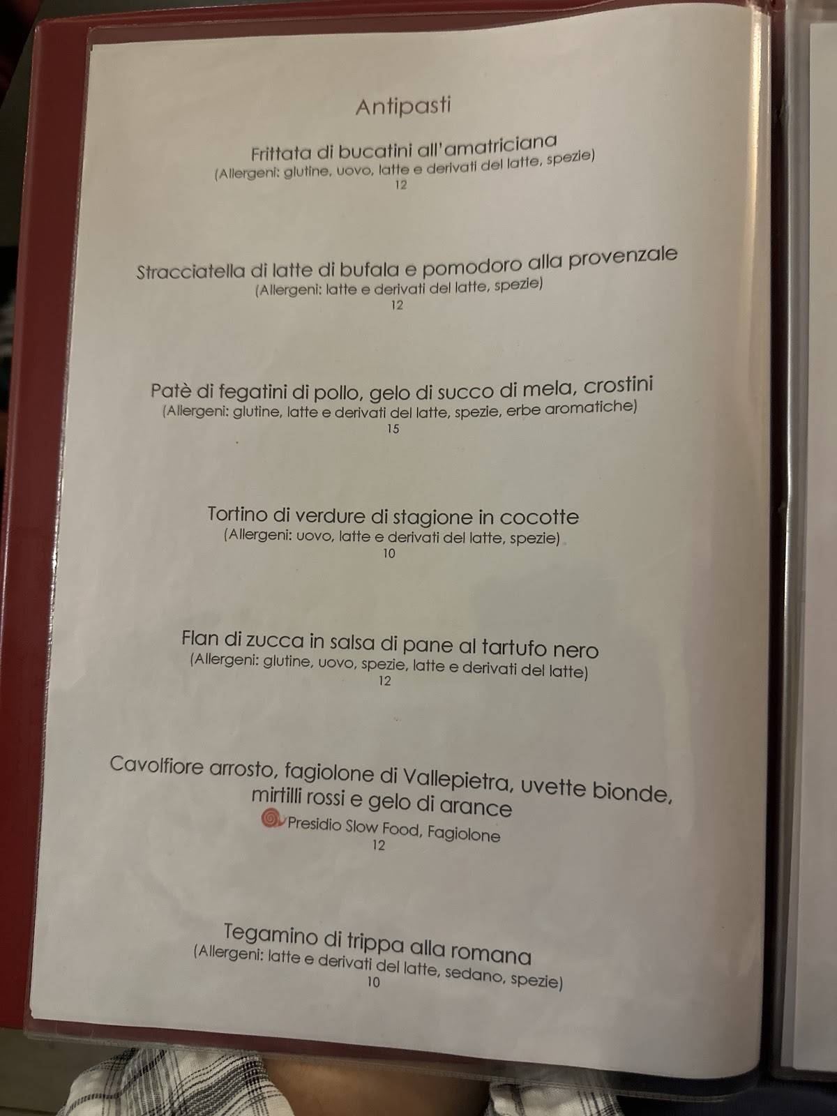 Menu di Spirito DiVino 