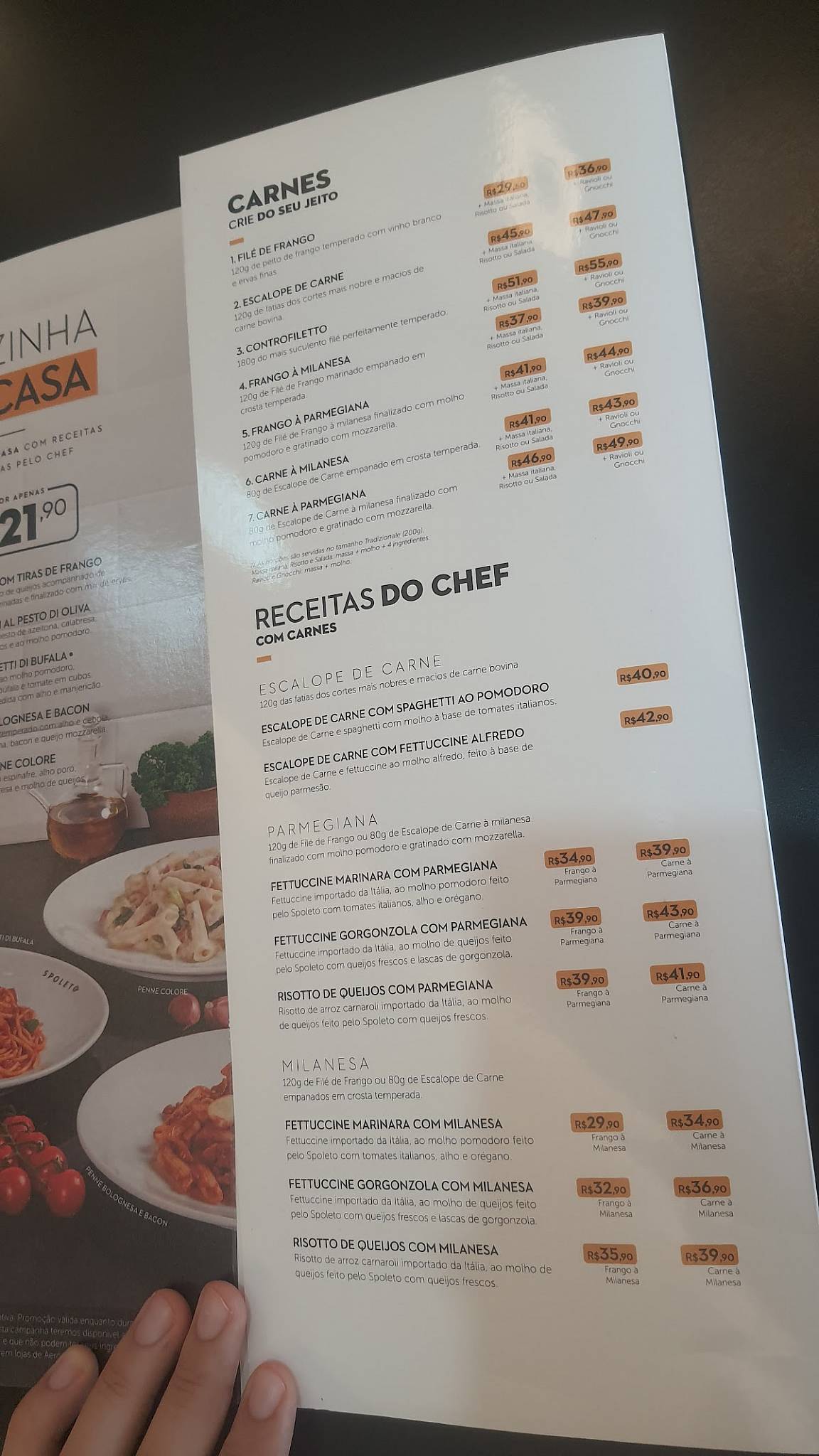 Restaurante Spoleto cardápio