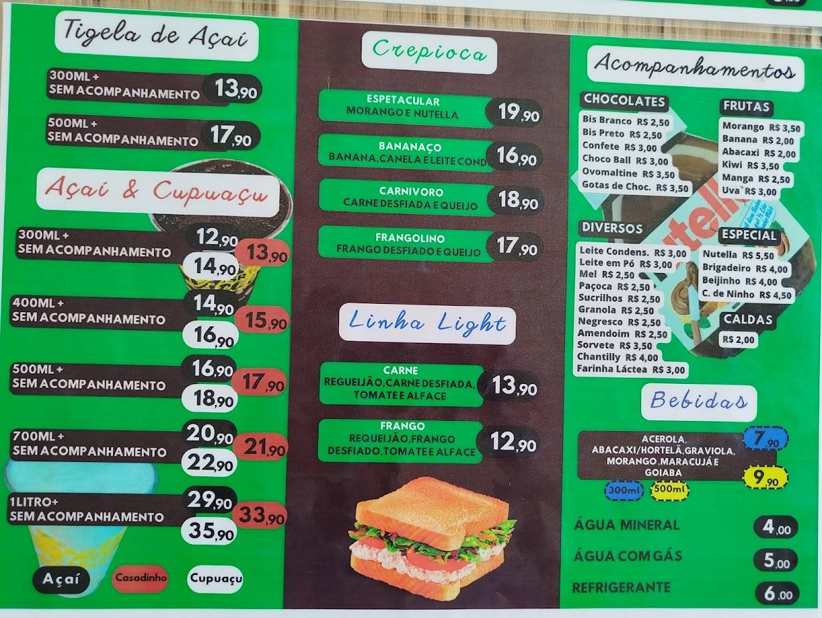 Sr. Açaí - Açaí em Taguatinga cardápio