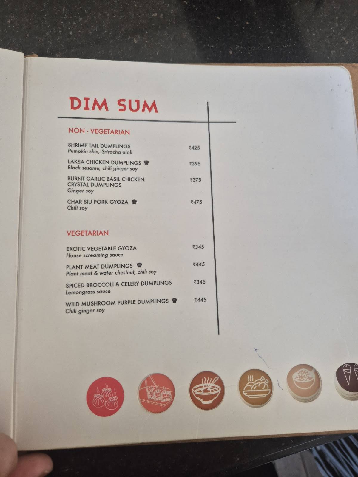 Sriracha menu