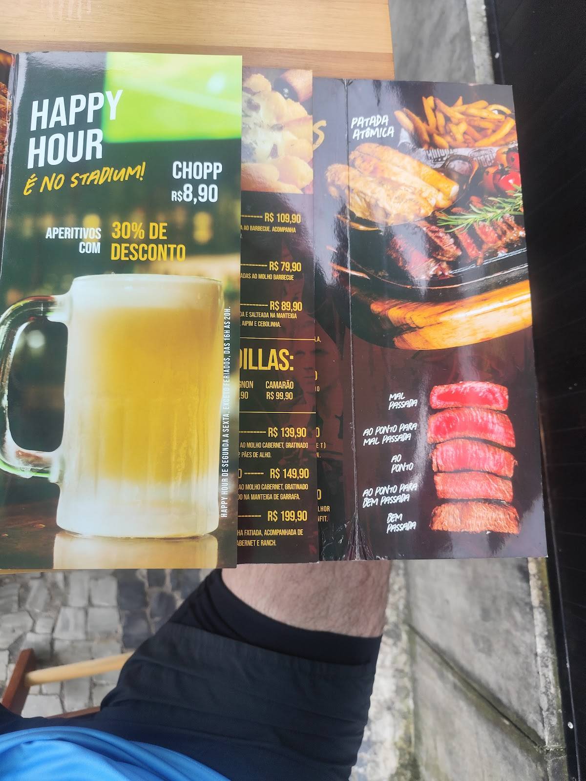 Stadium Steakhouse - Praia cardápio