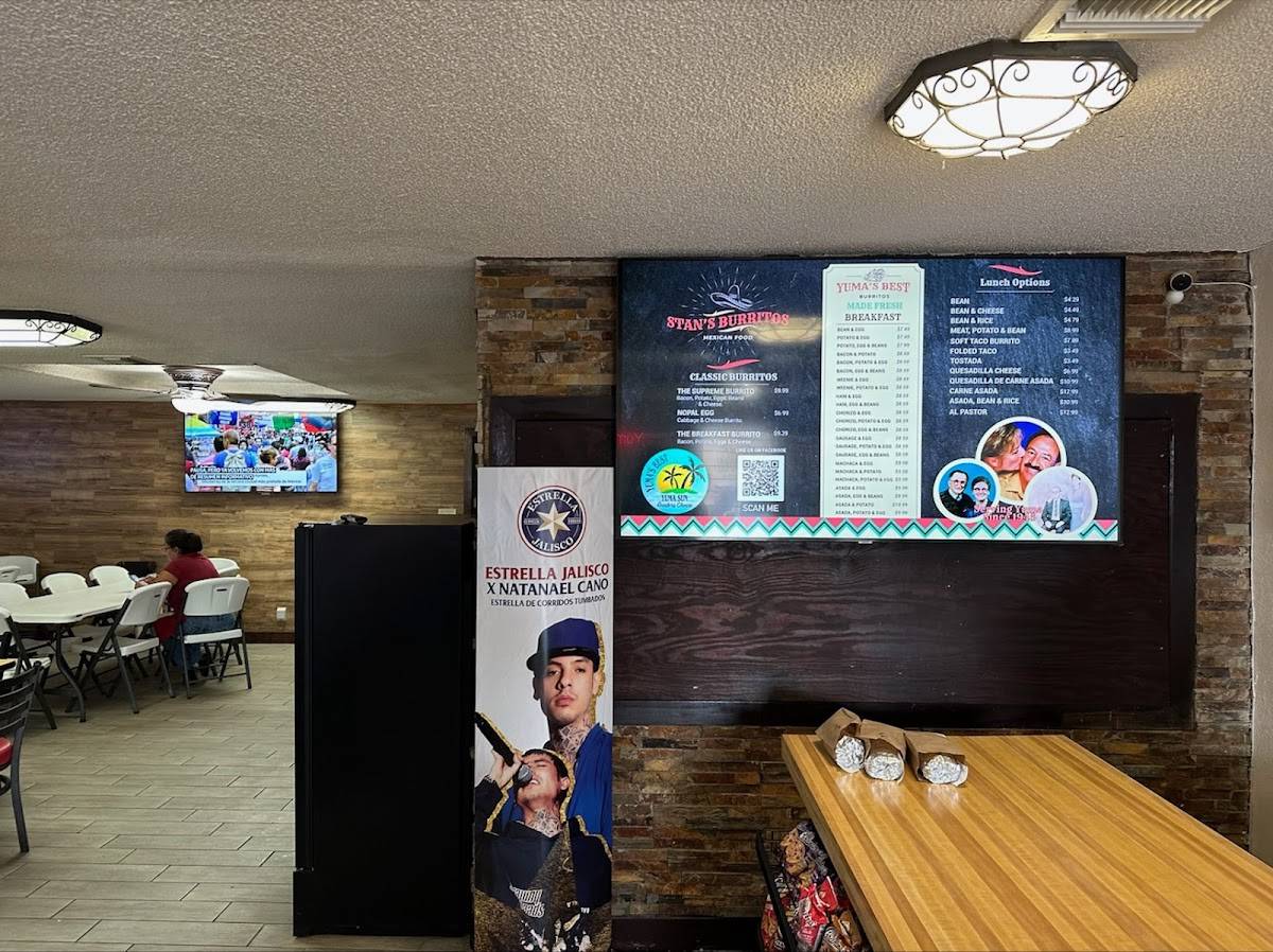 Menu at Stan's Grocery restaurant, Yuma, S 1st Ave