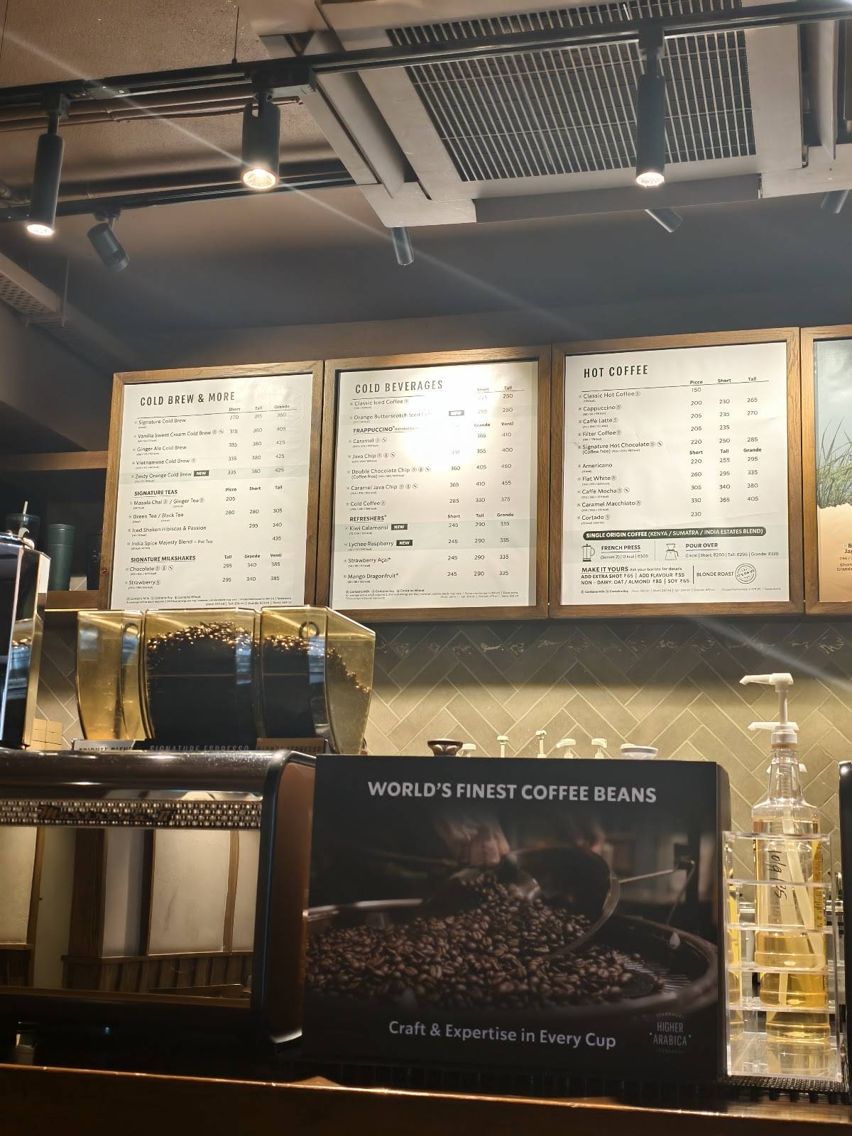 Starbucks menu