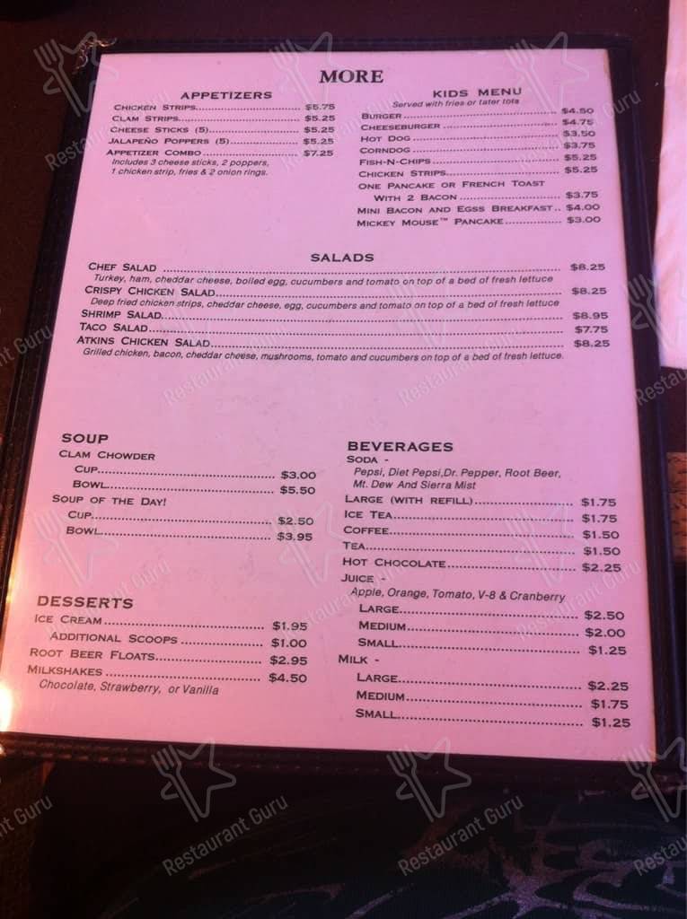 Menu at Stockpot Restaurant, Coos Bay