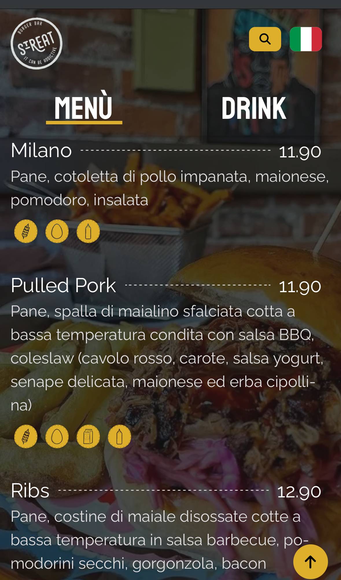 Menu di StrEat -Burger Bar & Restaurant 