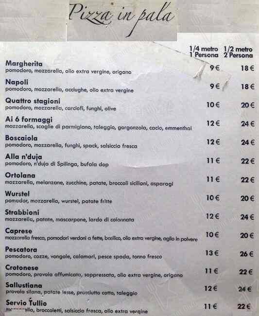 Menu di Strabbioni Ristorante 