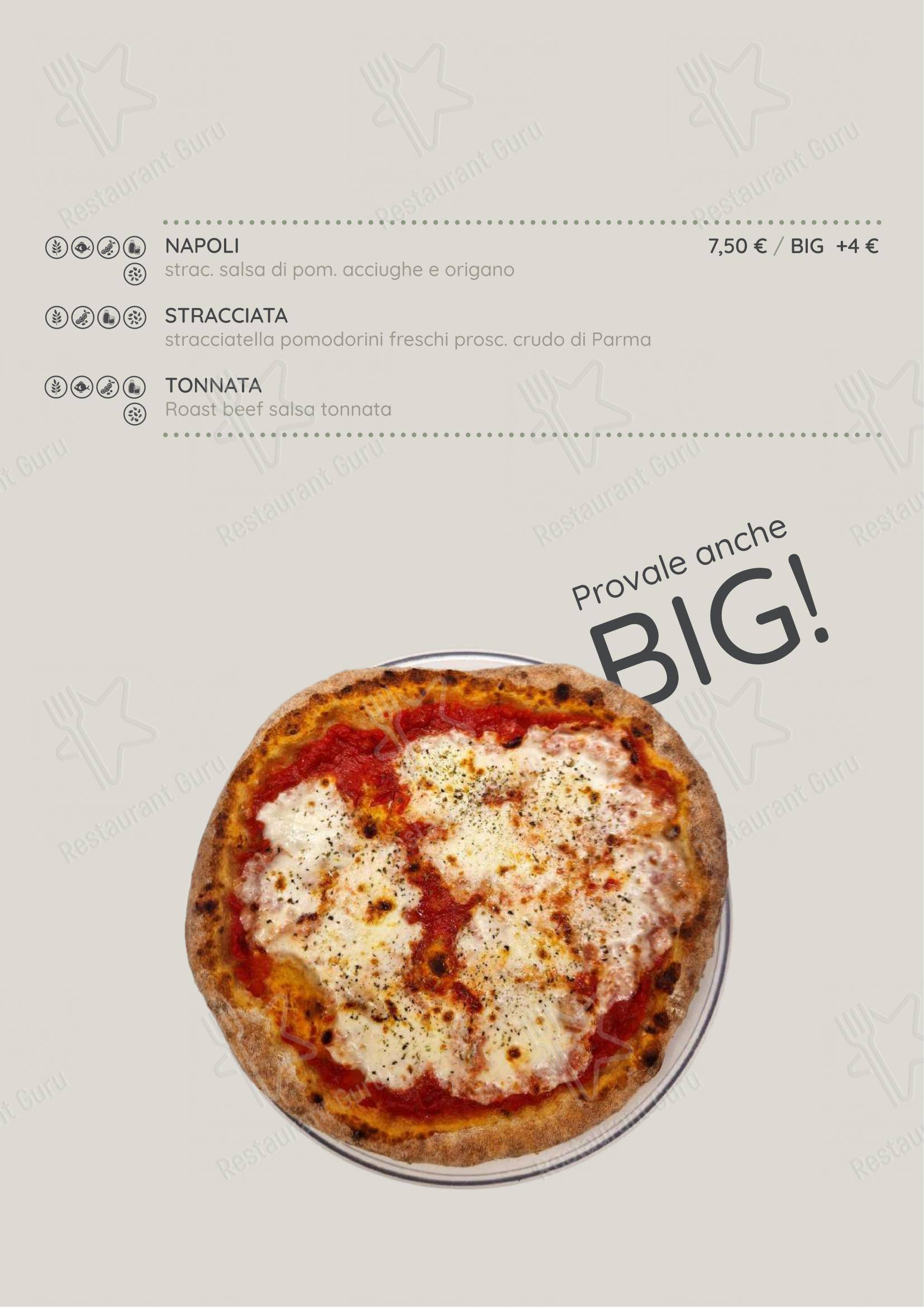 Menu bar per Strakkino ristorante