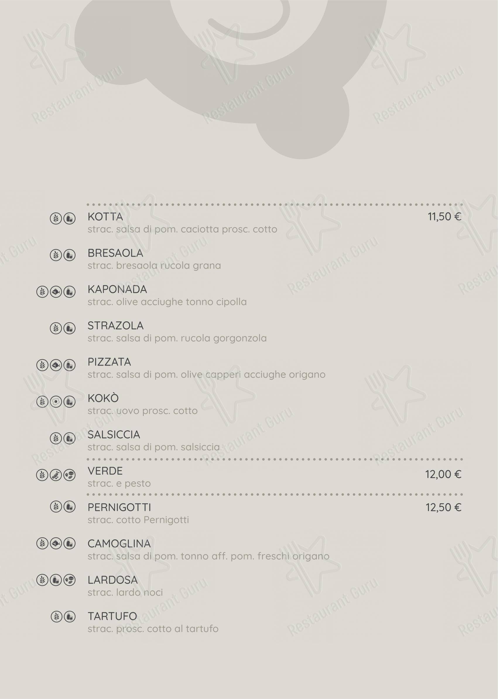 Strakkino in Genova - Menu